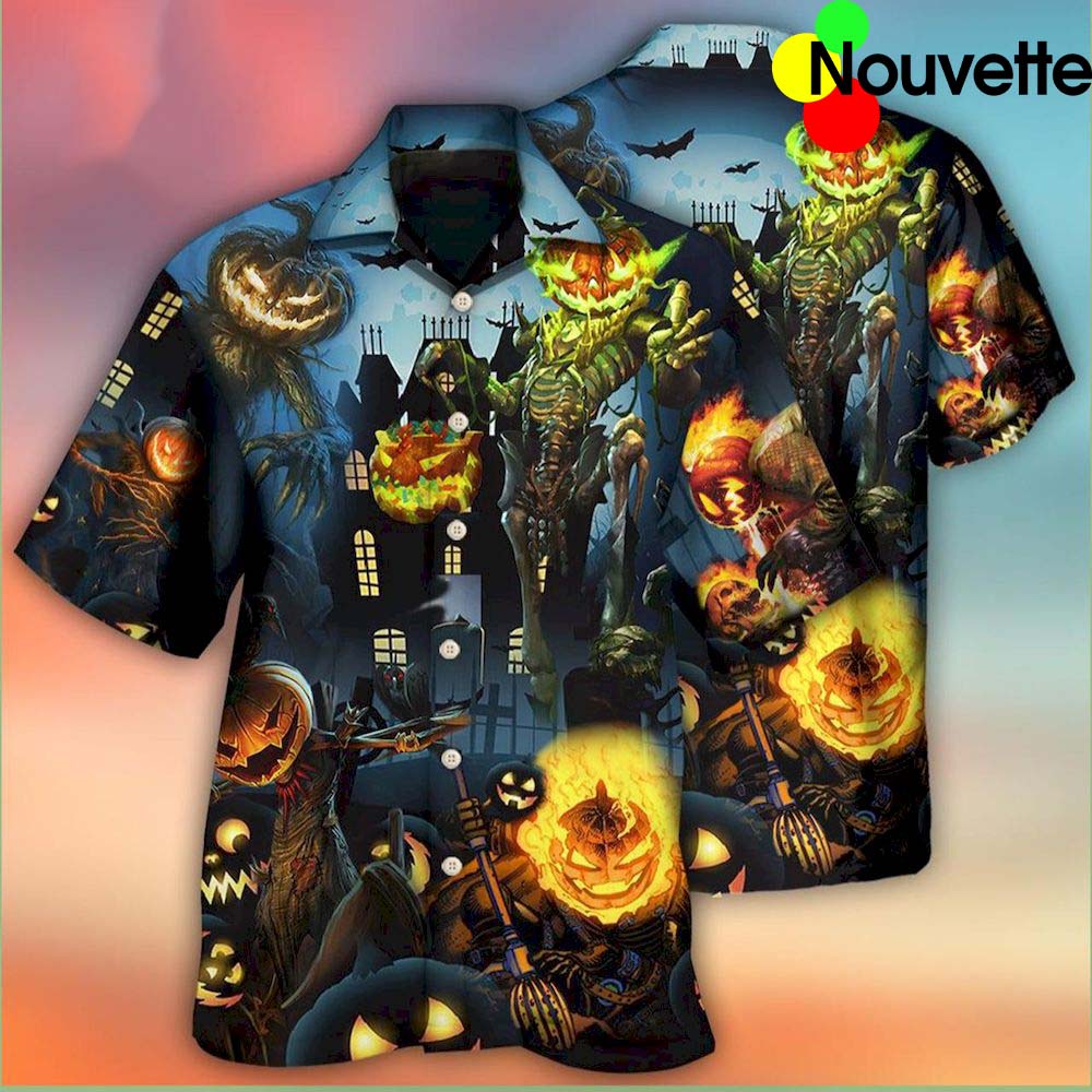 Pumpkin Scary Sky Night Hawaiian Shirt Pumpkin Scary Sky Night Hawaiian Shirt