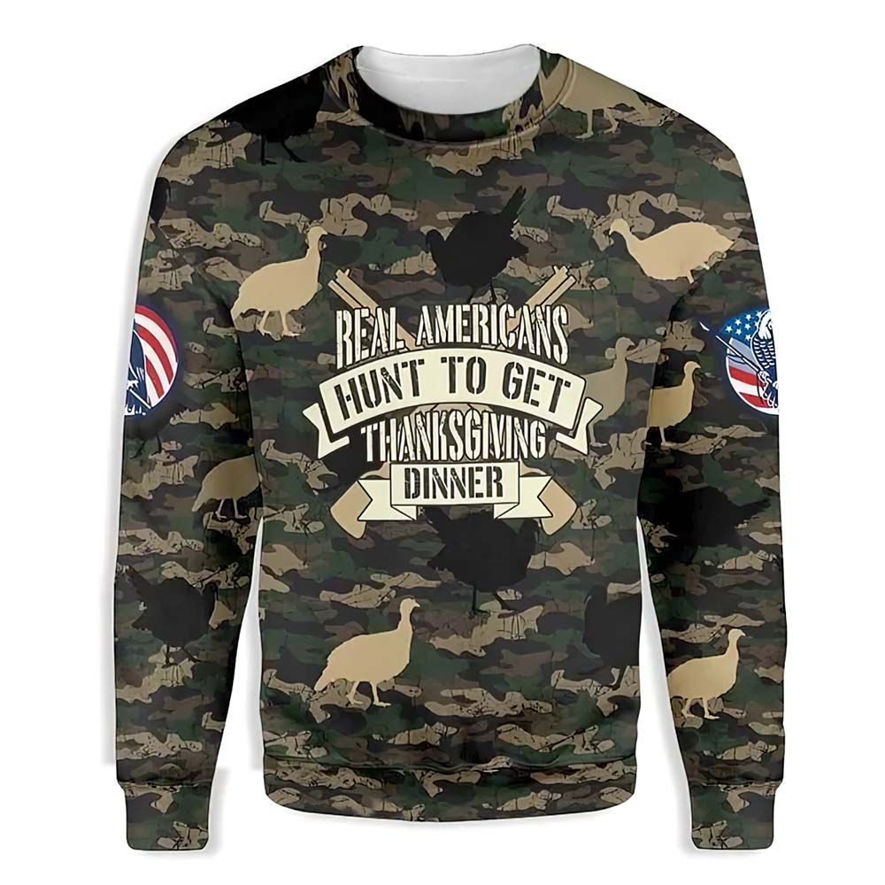 Real Americans Turkey Hunt To Get Thankgiving Dinner Christmas Sweater Real Americans Turkey Hunt To Get Thankgiving Dinner Christmas Sweater