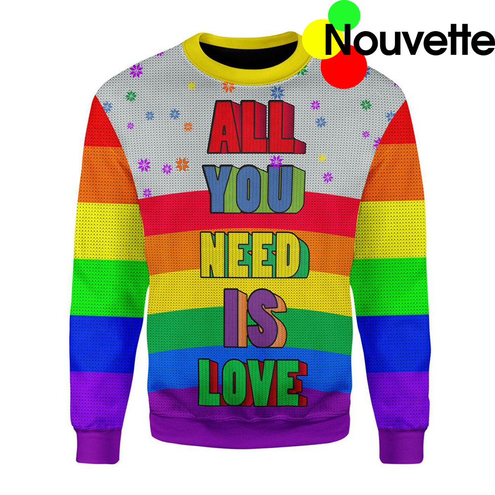 All You Need Is Love Lgbt Ugly Christmas Sweater