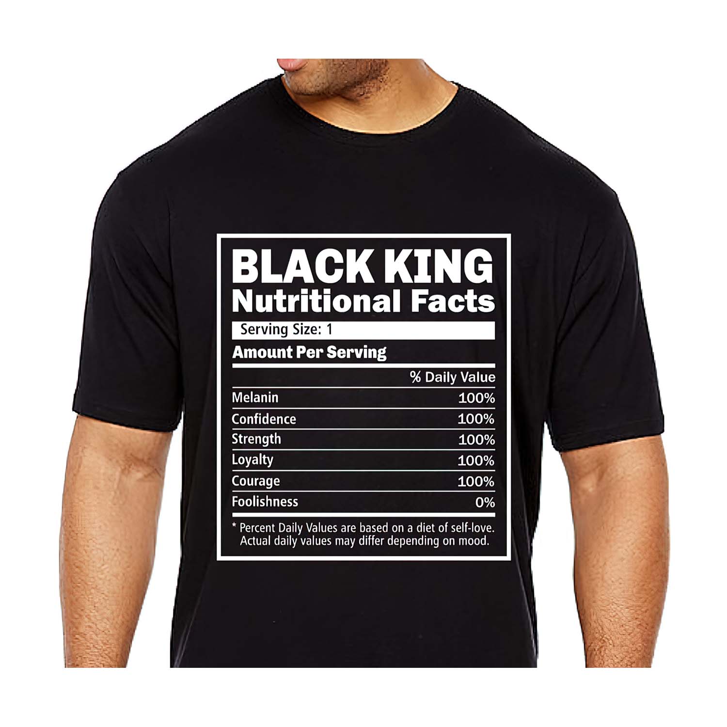 Black King Nutrition Facts Shirt