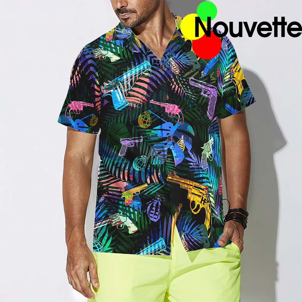 Tropical Gun Lover Pattern Hawaiian Shirt Tropical Gun Lover Pattern Hawaiian Shirt