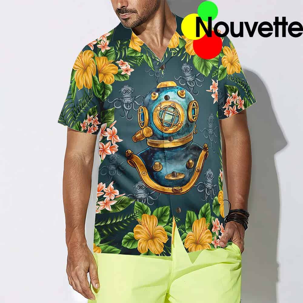 Scuba Diving Vintage Helmet Hawaiian Shirt