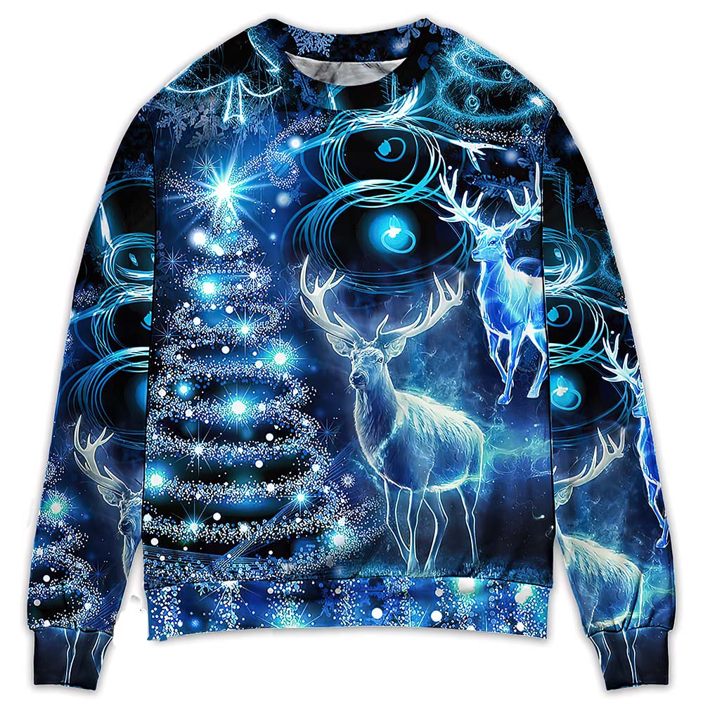 Reindeer Glow Light Style Gift Christmas Sweater Reindeer Glow Light Style Gift Christmas Sweater
