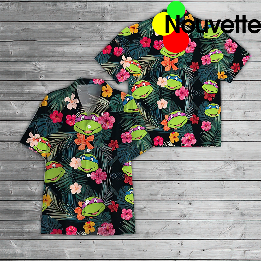 Ninja Turtle Floral Hawaiian Shirt