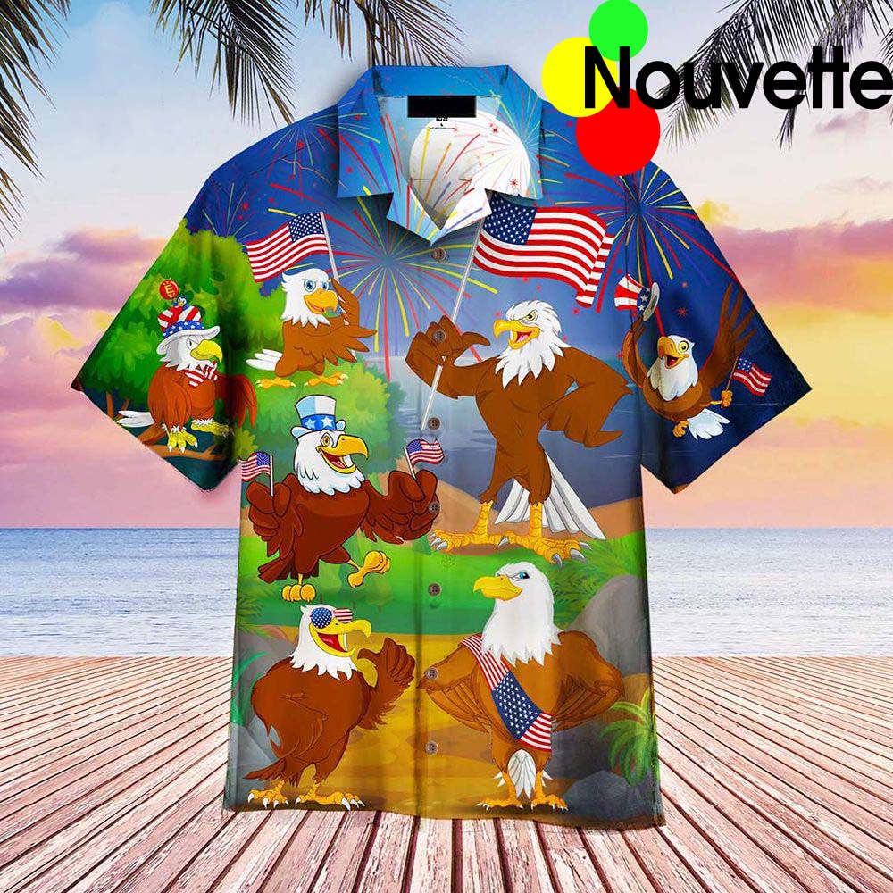 4Th Of July Eagles Hawaiian Shirt 4Th Of July Eagles Hawaiian Shirt