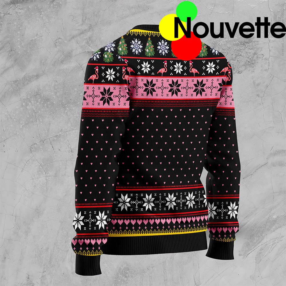 Flamingo Make Me Happy Christmas Sweater Flamingo Make Me Happy Christmas Sweater