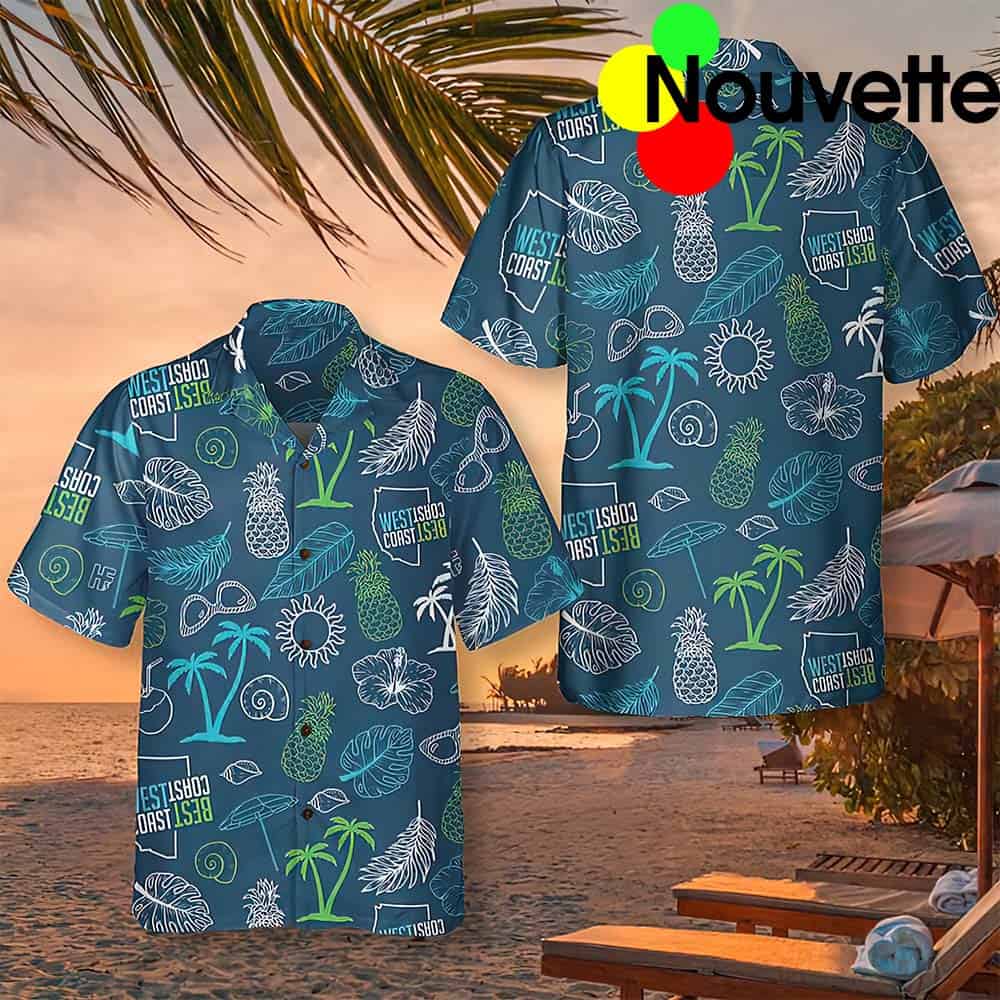 West Coast Best Coast Tropical Hawaiian Shirt