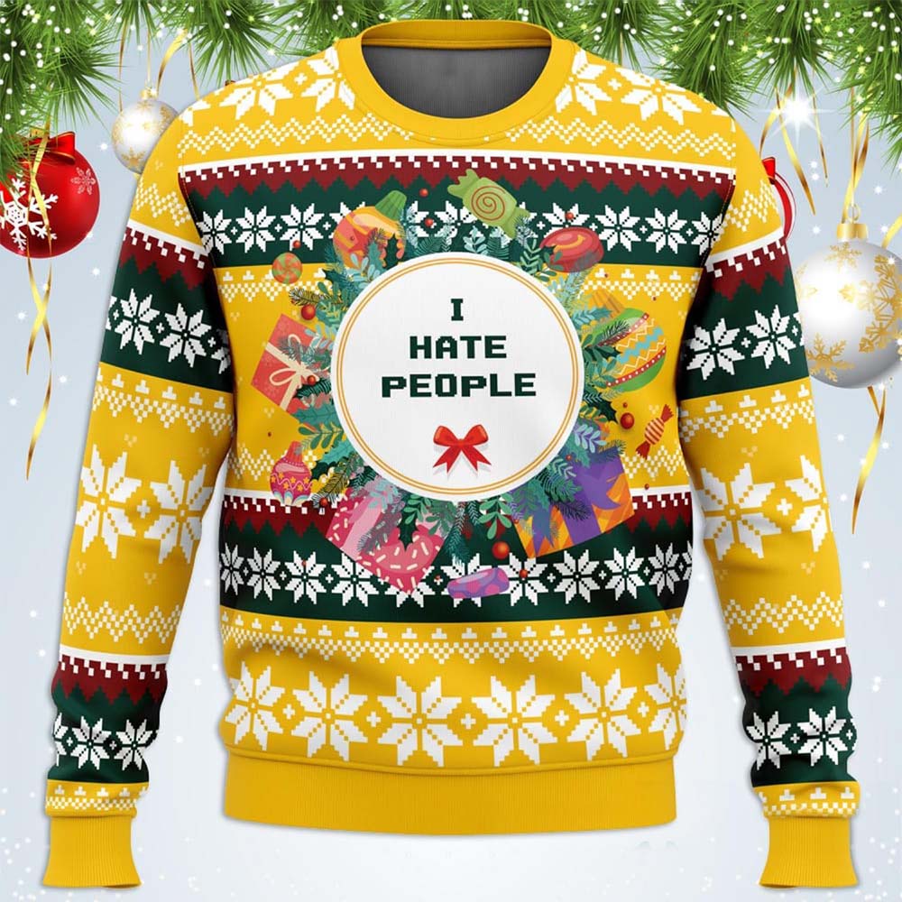I Hate People Ugly Christmas Sweater I Hate People Ugly Christmas Sweater