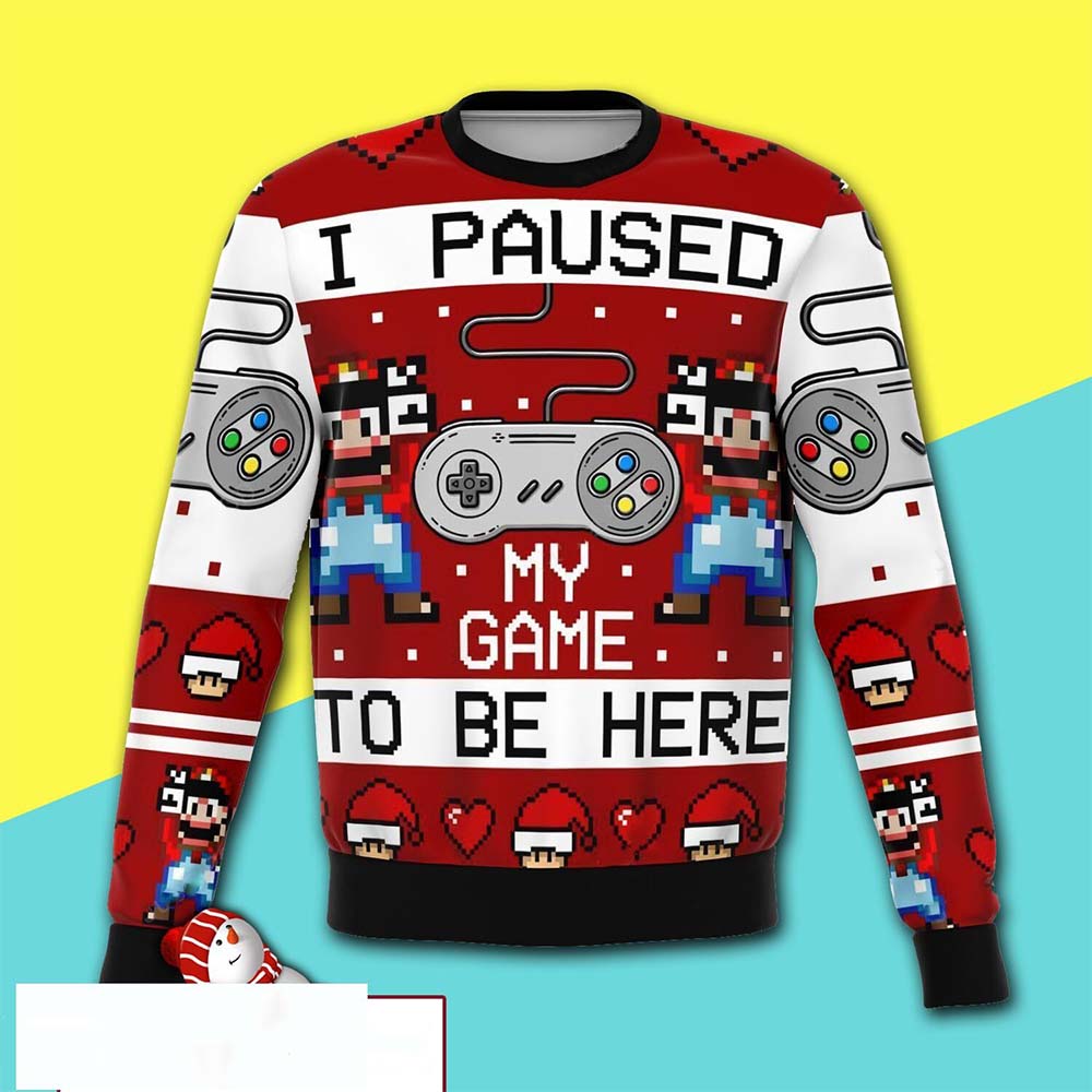 I Paused My Game To Be Here Merry Christmas Sweater I Paused My Game To Be Here Merry Christmas Sweater