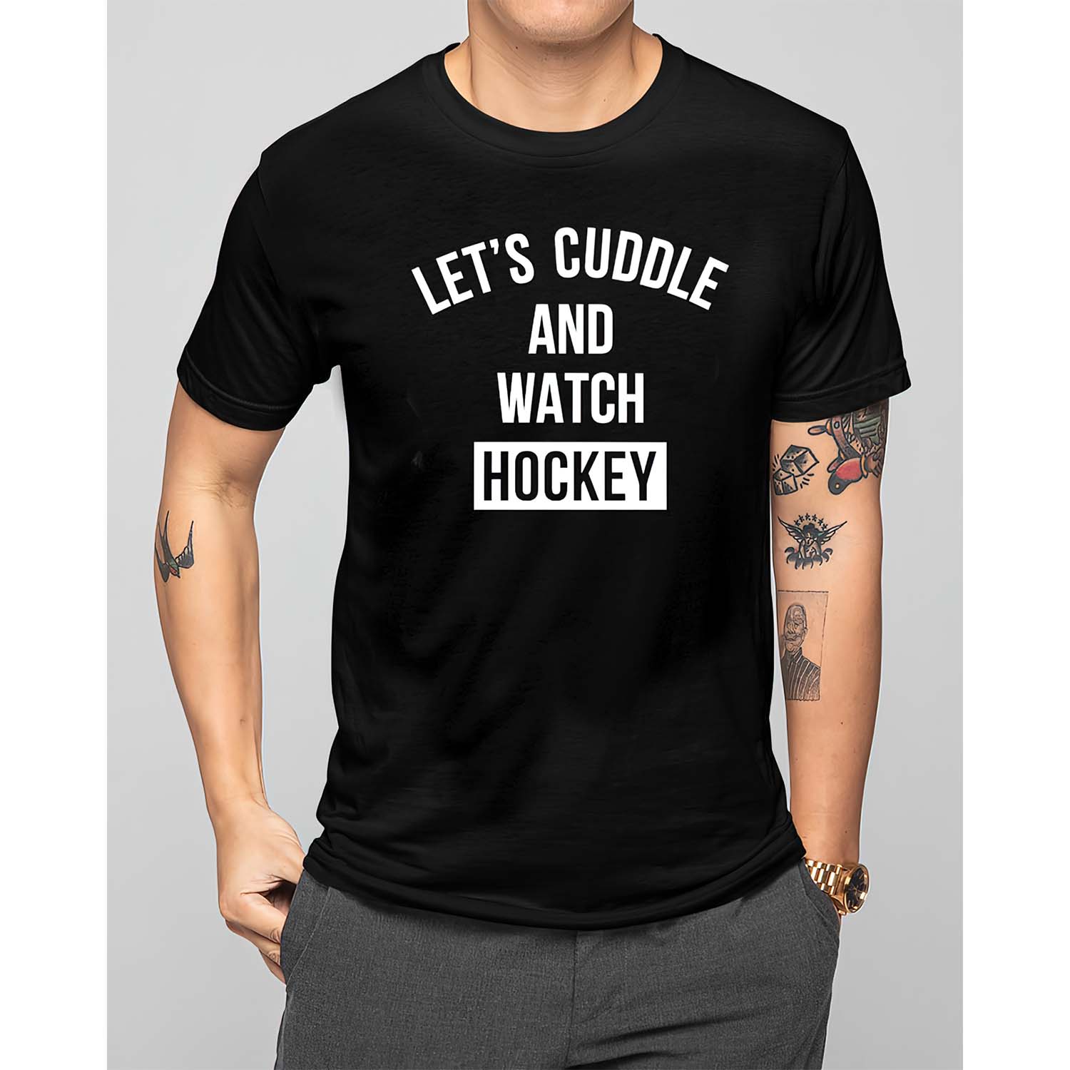 Let’S Cuddle And Watch Hockey Shirt Let’S Cuddle And Watch Hockey Shirt