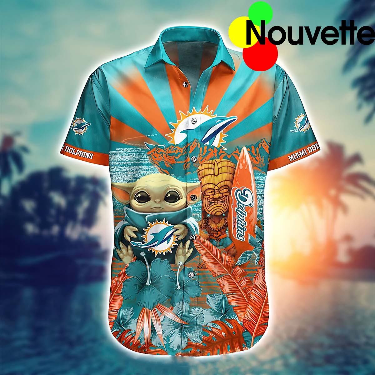 Baby Yoda Miami Dolphins Hawaiian Shirt Baby Yoda Miami Dolphins Hawaiian Shirt