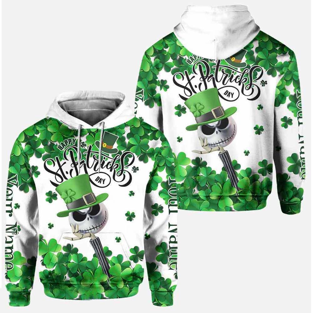 Jack Skellington St Patrick’S Day 3D Hoodie Jack Skellington St Patrick’S Day 3D Hoodie