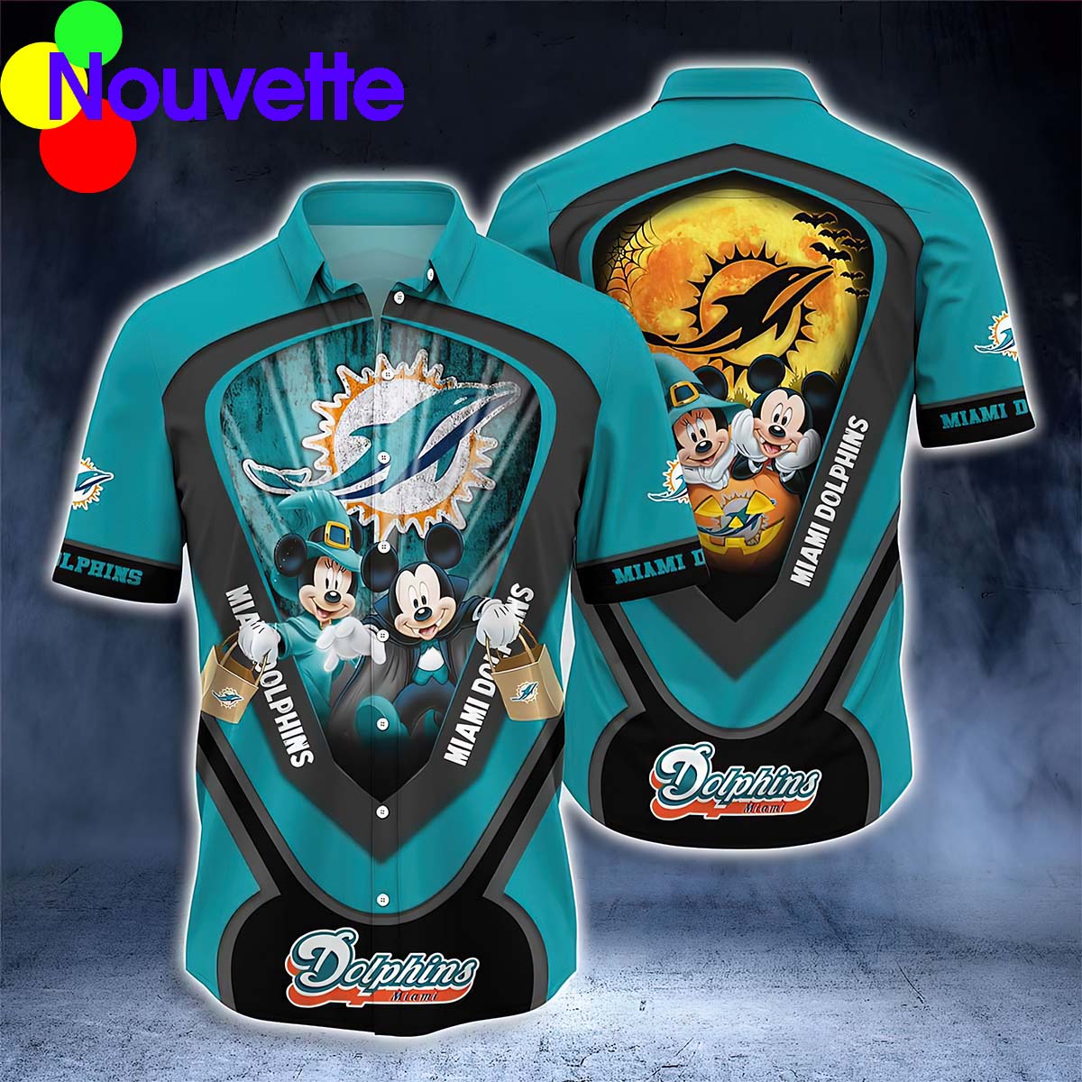 M*Ckey M*Ami Dolphin Big Moon Hawaiian Shirt