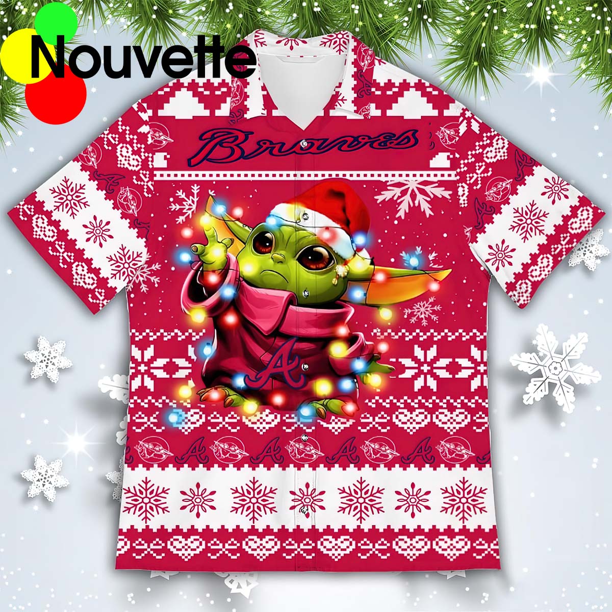 Baby Yoda Atlanta Braves Christmas Hawaiian Shirt Baby Yoda Atlanta Braves Christmas Hawaiian Shirt