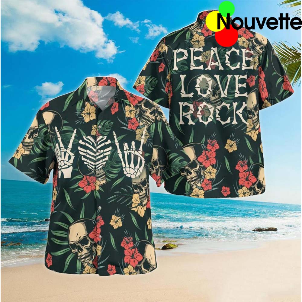 Peace Love Rock Hawaiian Shirt Peace Love Rock Hawaiian Shirt
