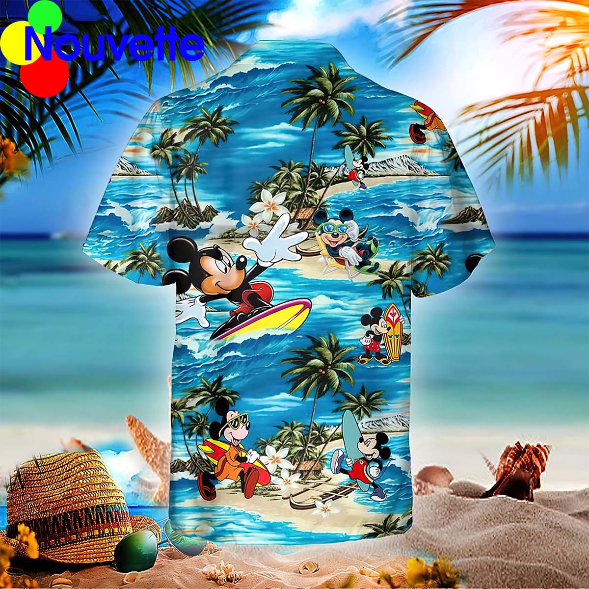 M*Ckey Surfing On The Beach Hawaiian Shirt M*Ckey Surfing On The Beach Hawaiian Shirt