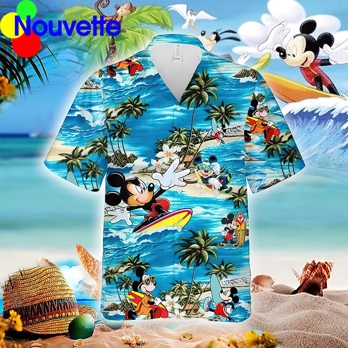 M*Ckey Surfing On The Beach Hawaiian Shirt M*Ckey Surfing On The Beach Hawaiian Shirt