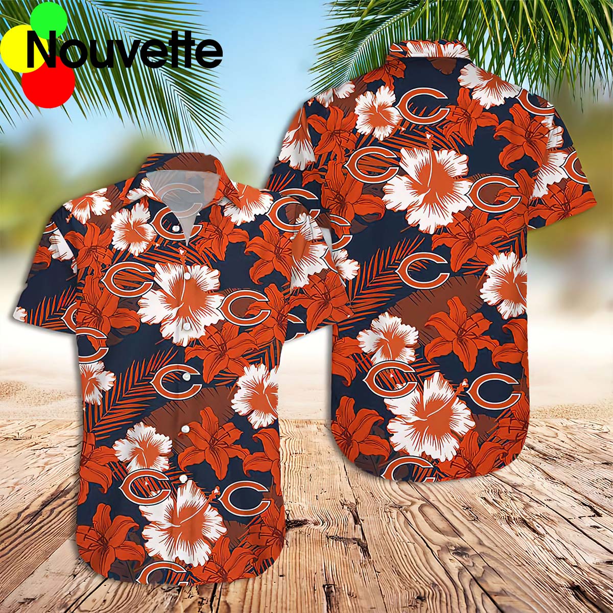 Chicago Bears Summer Flower Hawaiian Shirt Chicago Bears Summer Flower Hawaiian Shirt