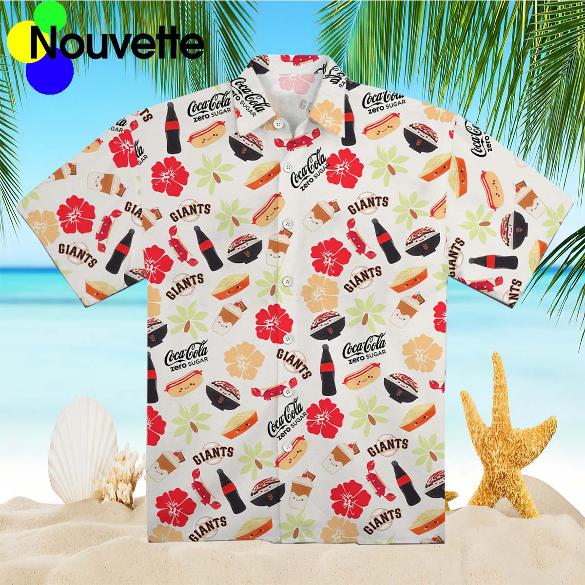 New York Giants Coca Cola Hawaiian Shirt New York Giants Coca Cola Hawaiian Shirt