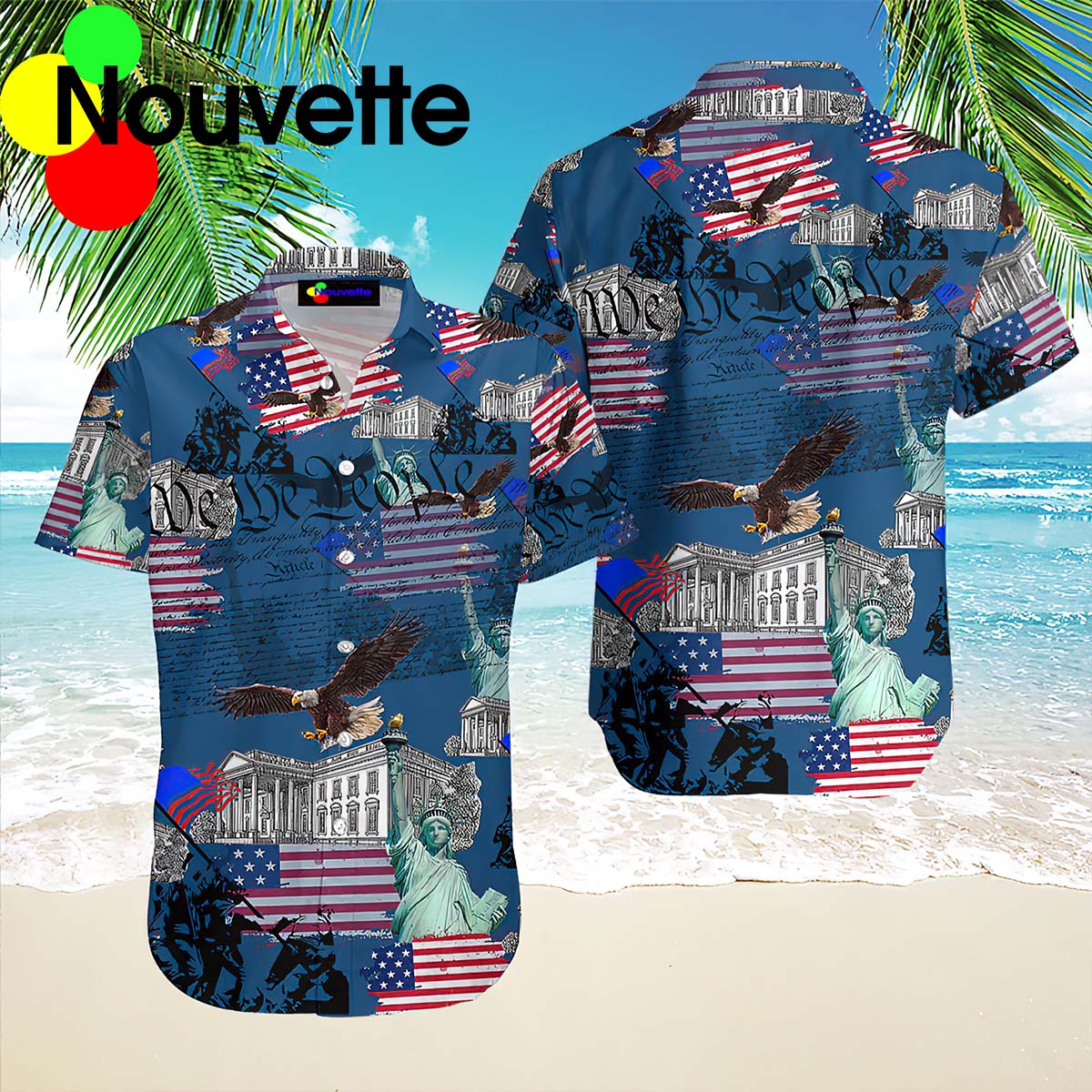 America Eagle Patriotic Blue Aloha Hawaiian Shirt America Eagle Patriotic Blue Aloha Hawaiian Shirt