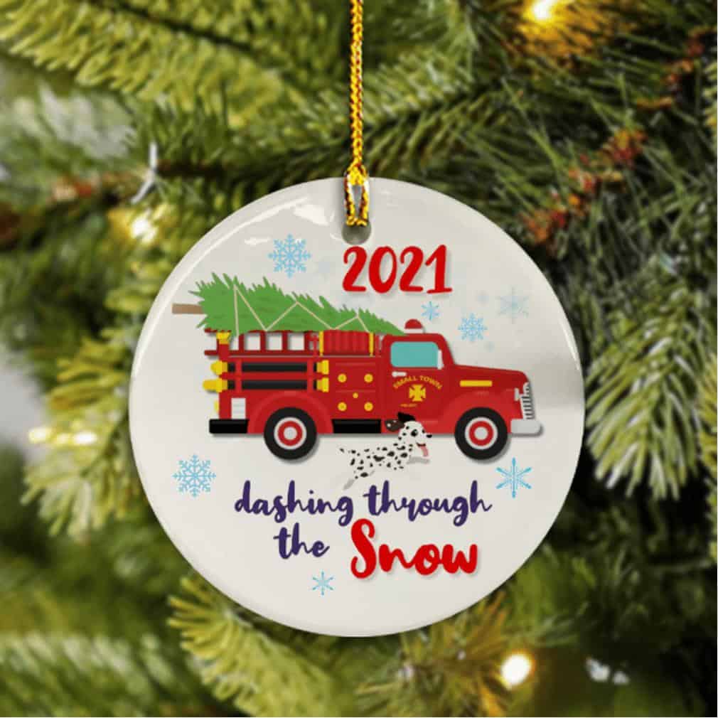 Firefighter 2021 Dashing Through The Snow Ornament Firefighter 2021 Dashing Through The Snow Ornament