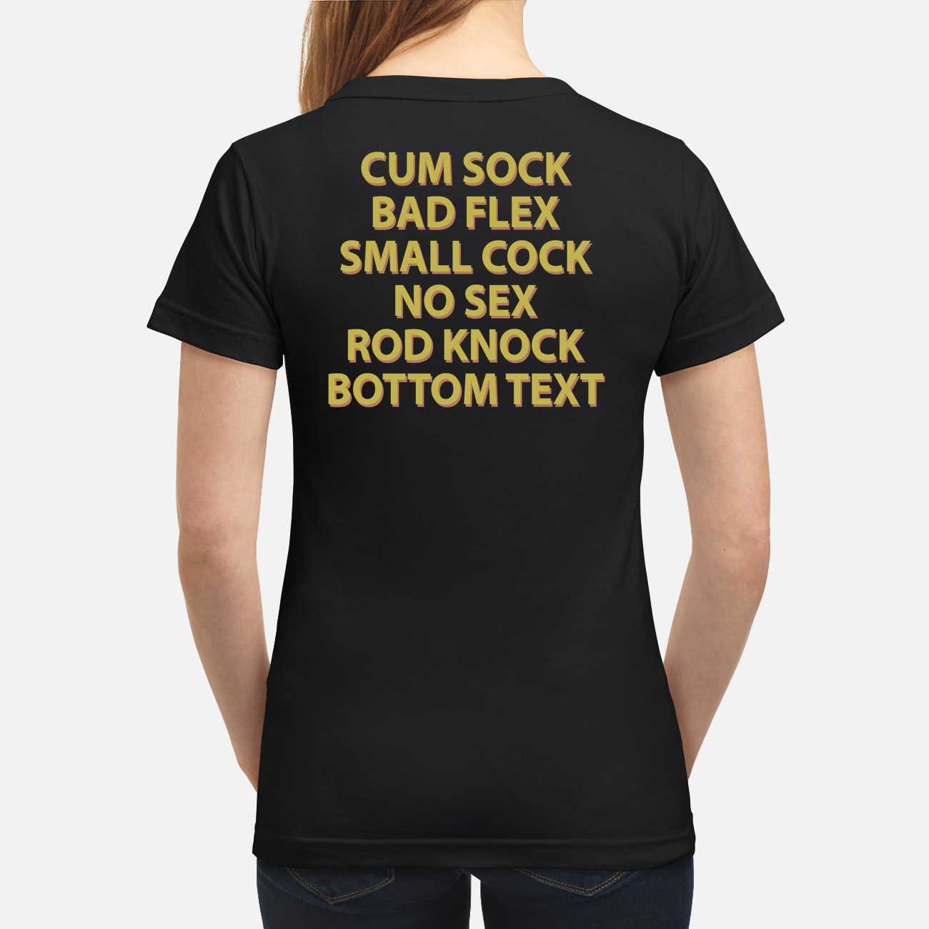 C*M Sock Bad Flex Small C*Ck No S*X Rod Knock Bottom Text Shirt C*M Sock Bad Flex Small C*Ck No S*X Rod Knock Bottom Text Shirt