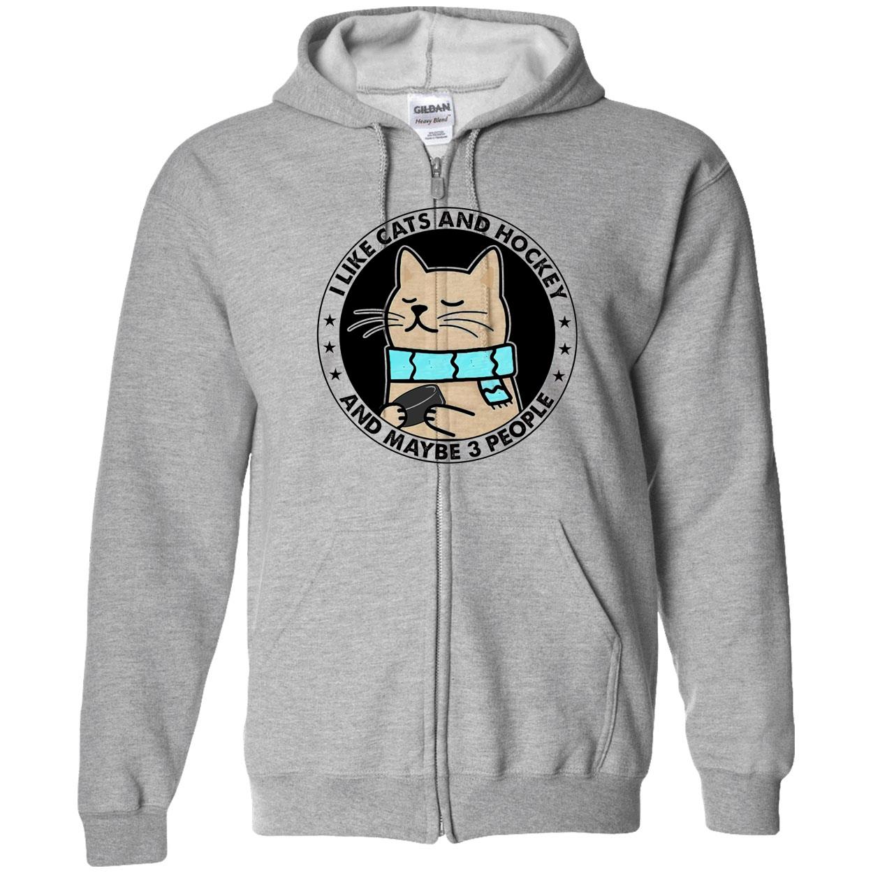 Like Cats And Hockey And Maybe 3 People Shirt Like Cats And Hockey And Maybe 3 People Shirt