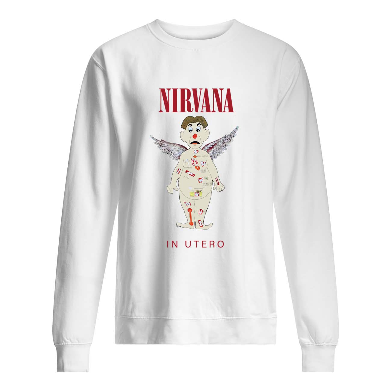 N*Rvana In Utero Cartoon Shirt N*Rvana In Utero Cartoon Shirt