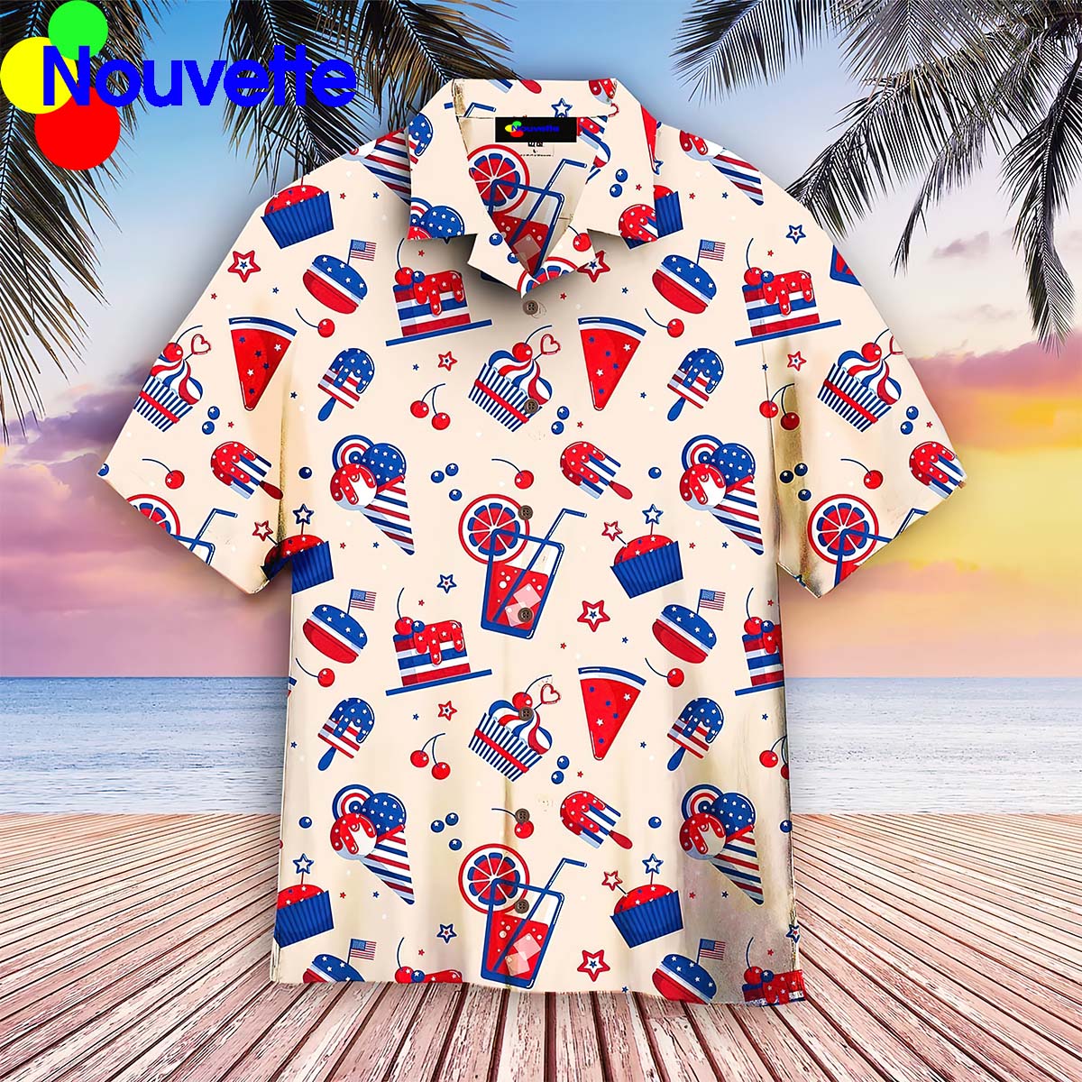 4Th Of July Ice Cream And Cakes Hawaiian Shirt