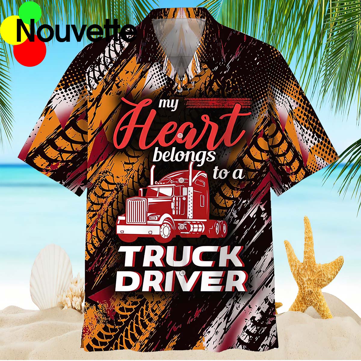 My Heart Belongs To A Truck Driver Hawaiian Shirt My Heart Belongs To A Truck Driver Hawaiian Shirt