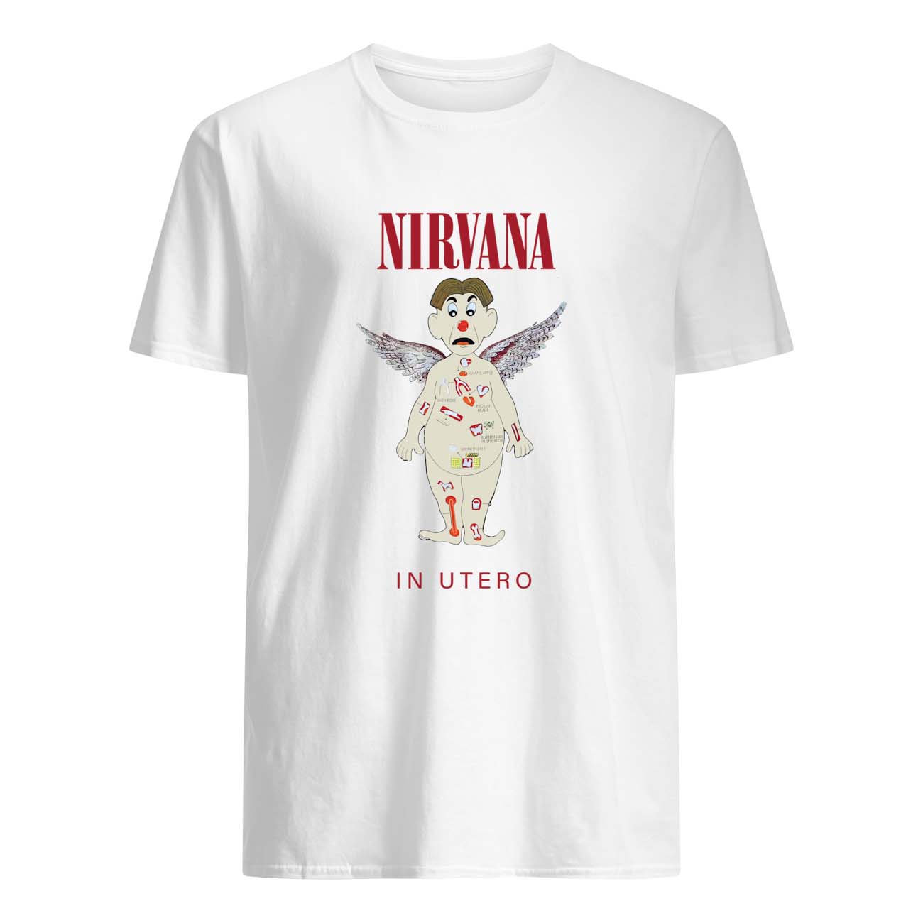 N*Rvana In Utero Cartoon Shirt N*Rvana In Utero Cartoon Shirt