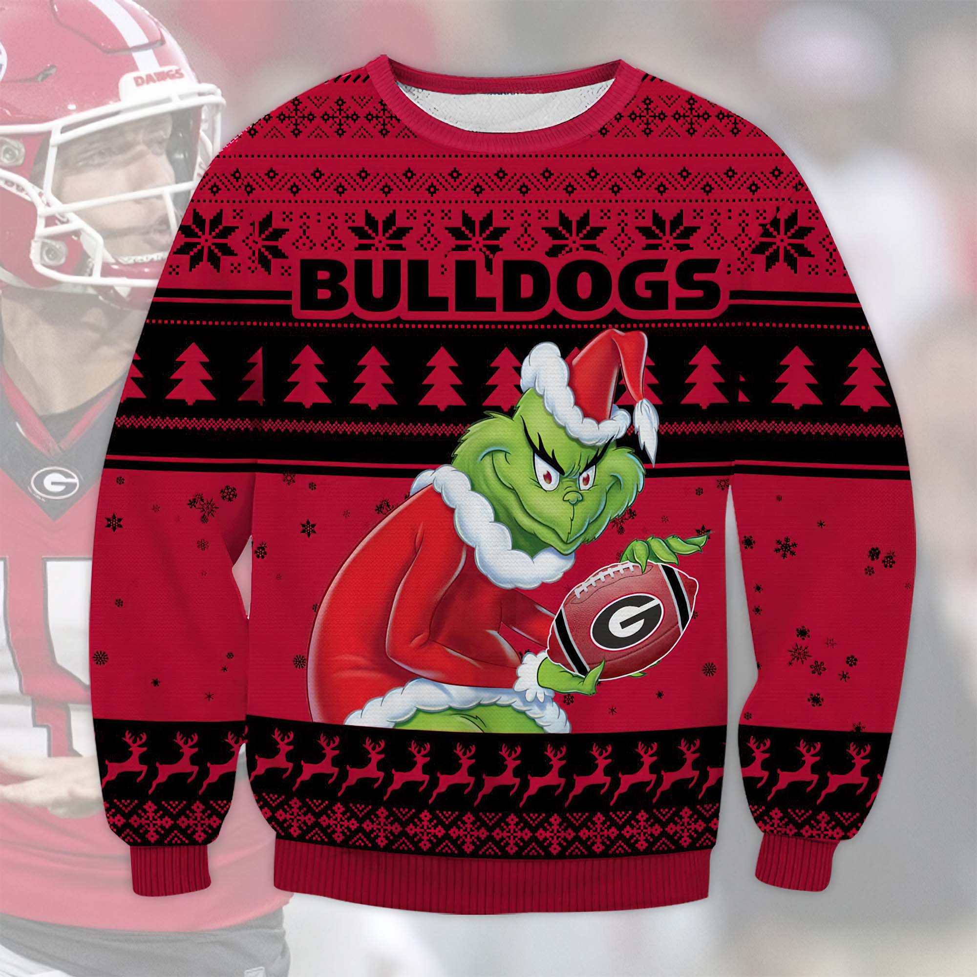 Georgia Bulldogs Grinch Ugly Christmas Sweater