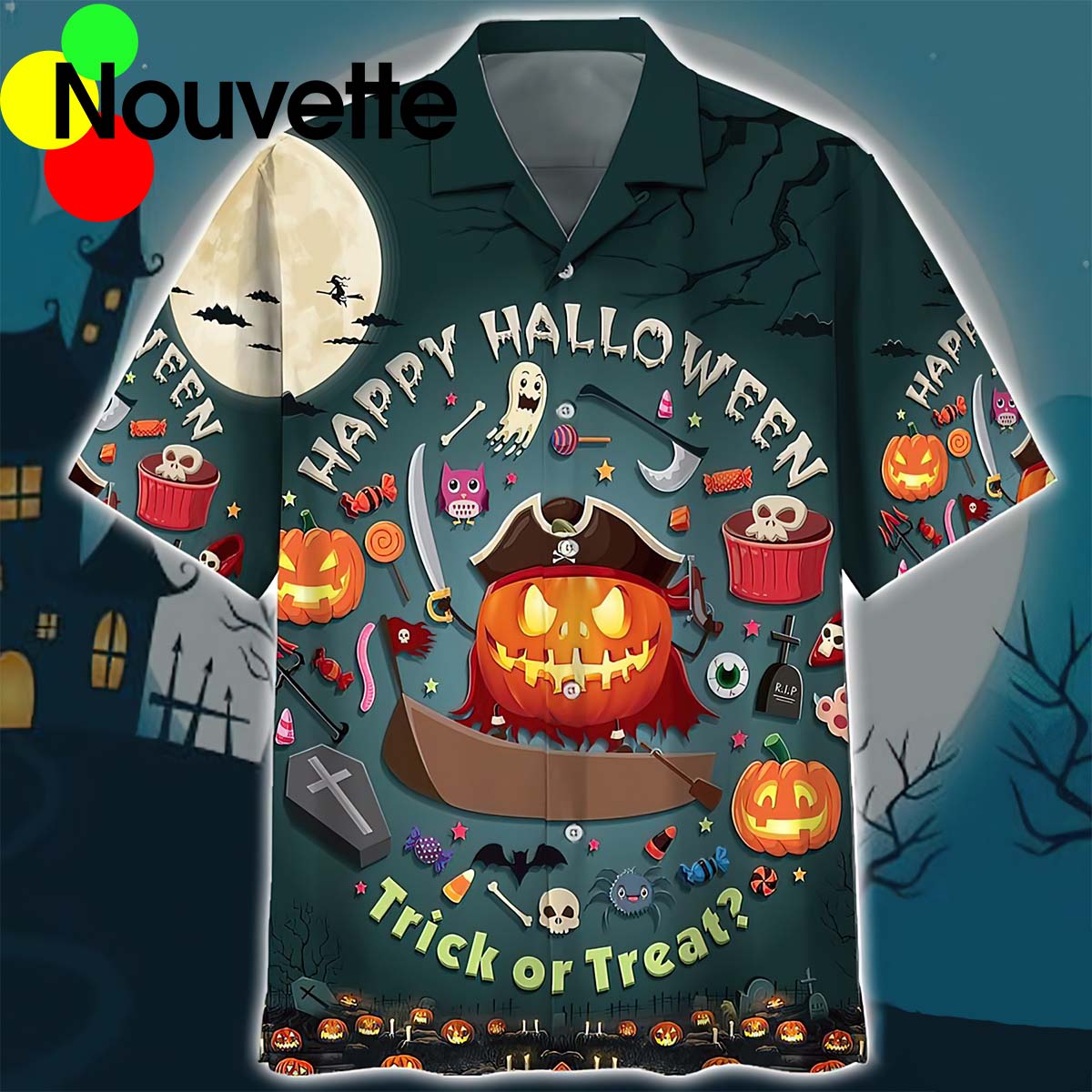 Pumpkin Happy Halloween Trick Or Treat Hawaiian Shirt