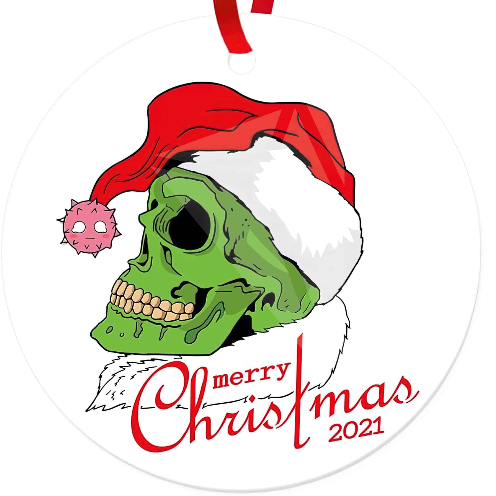 Skull Santa Merry Christmas 2021 Ornament