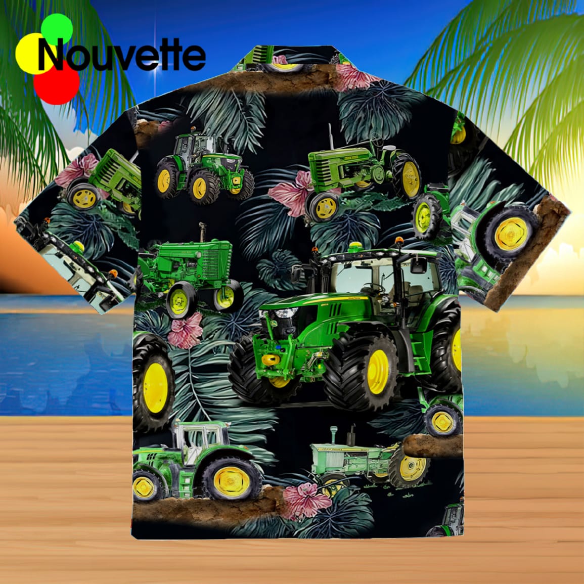 Green Tractor Leaf Tropical Hawaiian Shirt Green Tractor Leaf Tropical Hawaiian Shirt