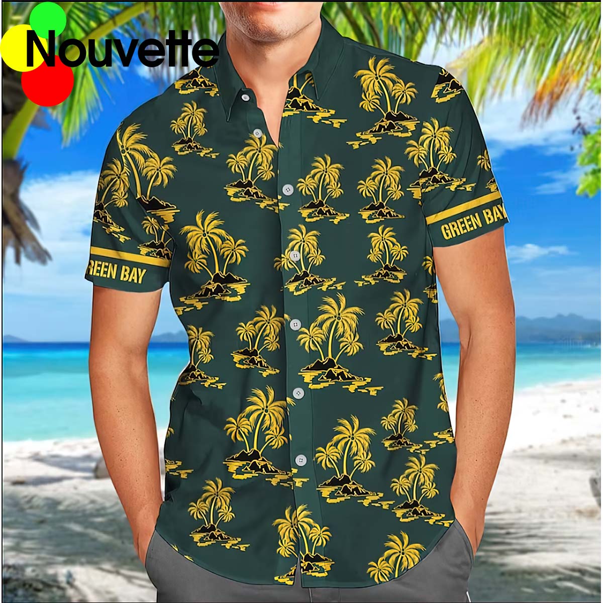 Green Bay Packers Palm Tree Hawaiian Shirt Green Bay Packers Palm Tree Hawaiian Shirt