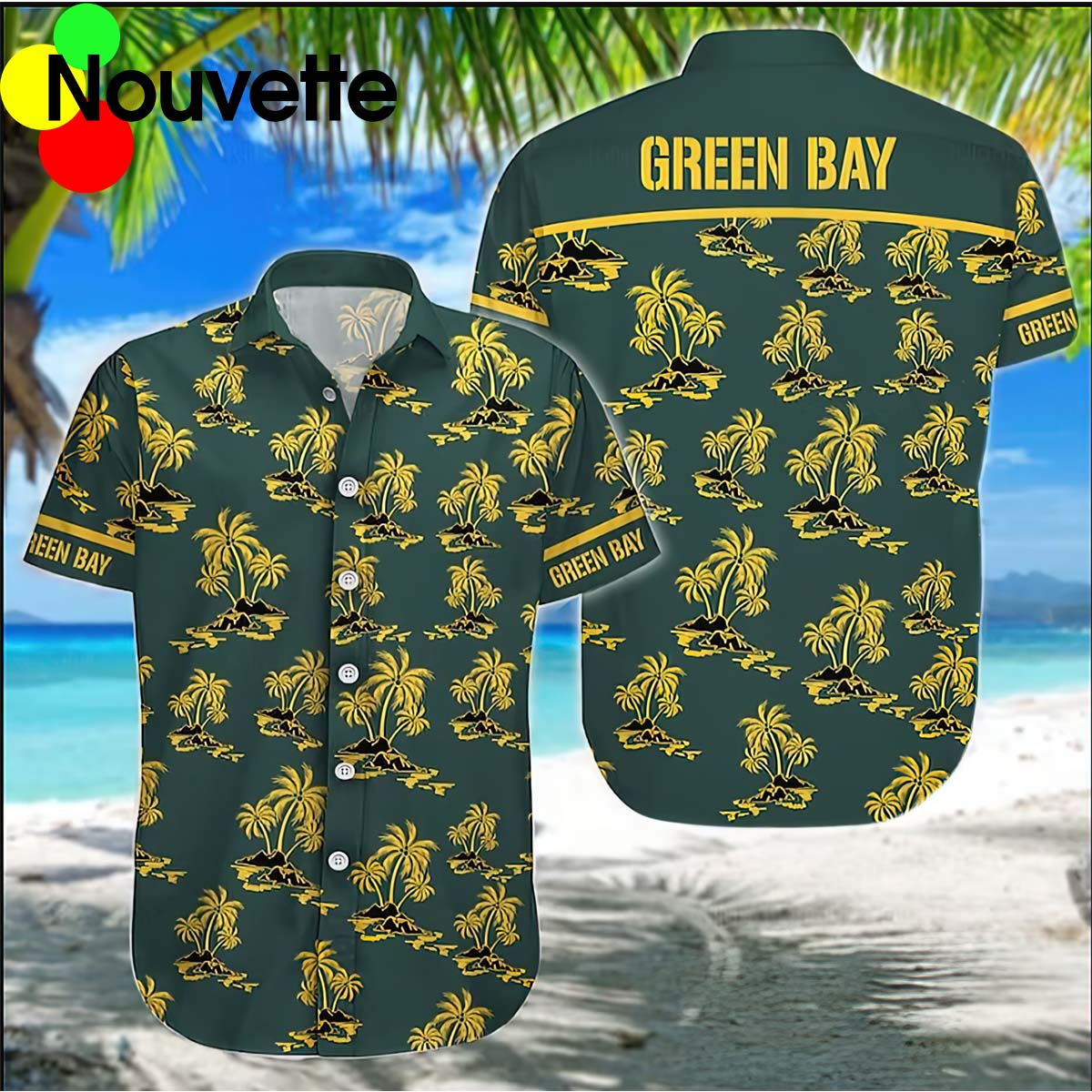Green Bay Packers Palm Tree Hawaiian Shirt Green Bay Packers Palm Tree Hawaiian Shirt