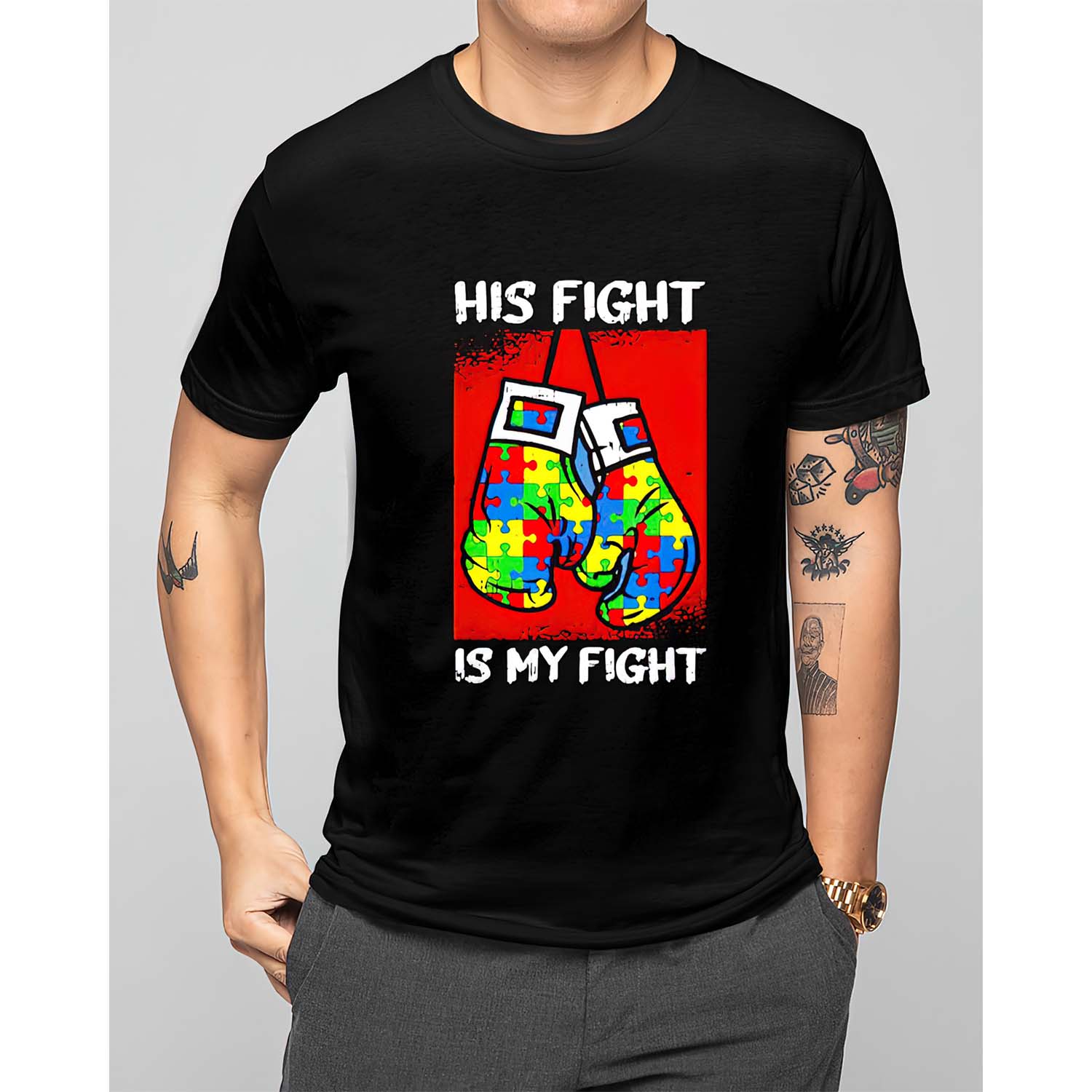 His Fight Is My Fight Autism Shirt His Fight Is My Fight Autism Shirt