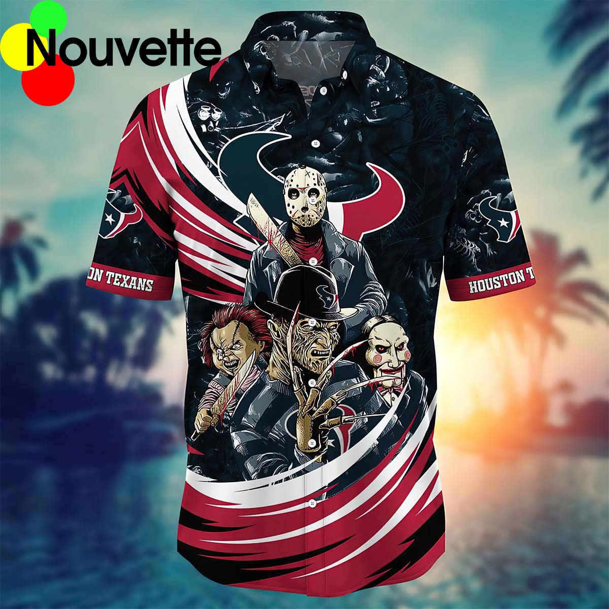Houston Texans Horror Movie Hawaiian Shirt Houston Texans Horror Movie Hawaiian Shirt