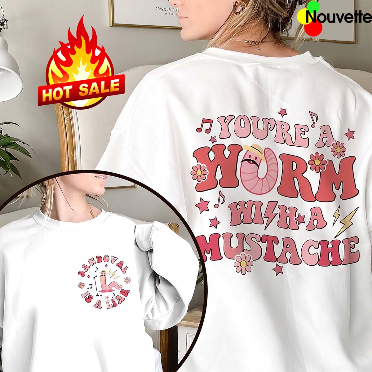 Sandoval Is A Liar You’Re A Worm With A Mustache Sweatshirt Sandoval Is A Liar You’Re A Worm With A Mustache Sweatshirt
