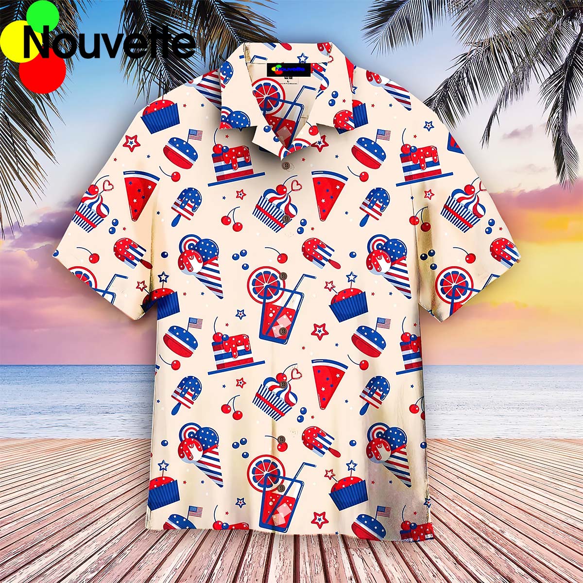 4Th Of July Ice Cream And Cakes Hawaiian Shirt