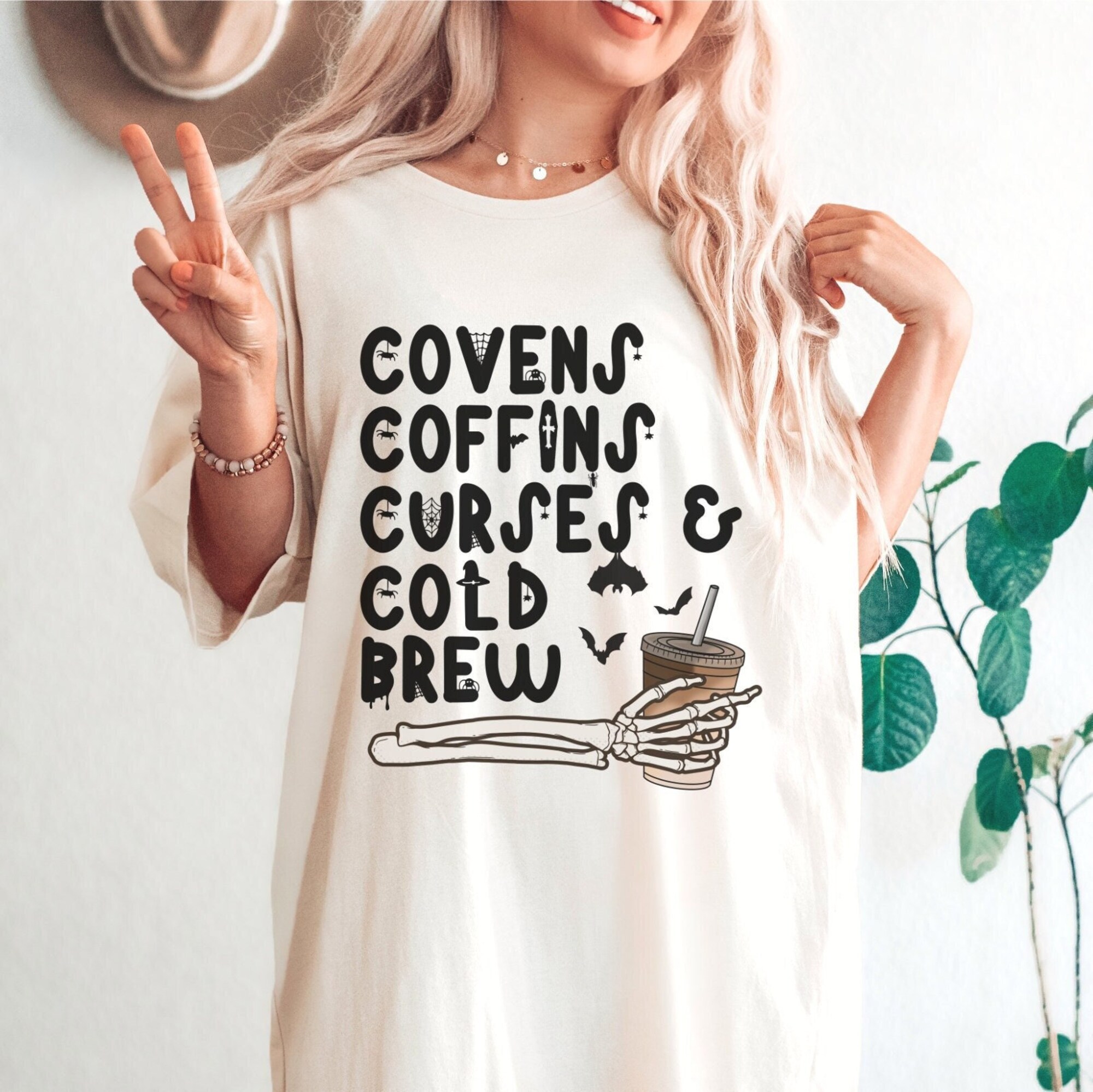 Covens Coffins Curses And Cold Brew Vintage Halloween Shirt Covens Coffins Curses And Cold Brew Vintage Halloween Shirt