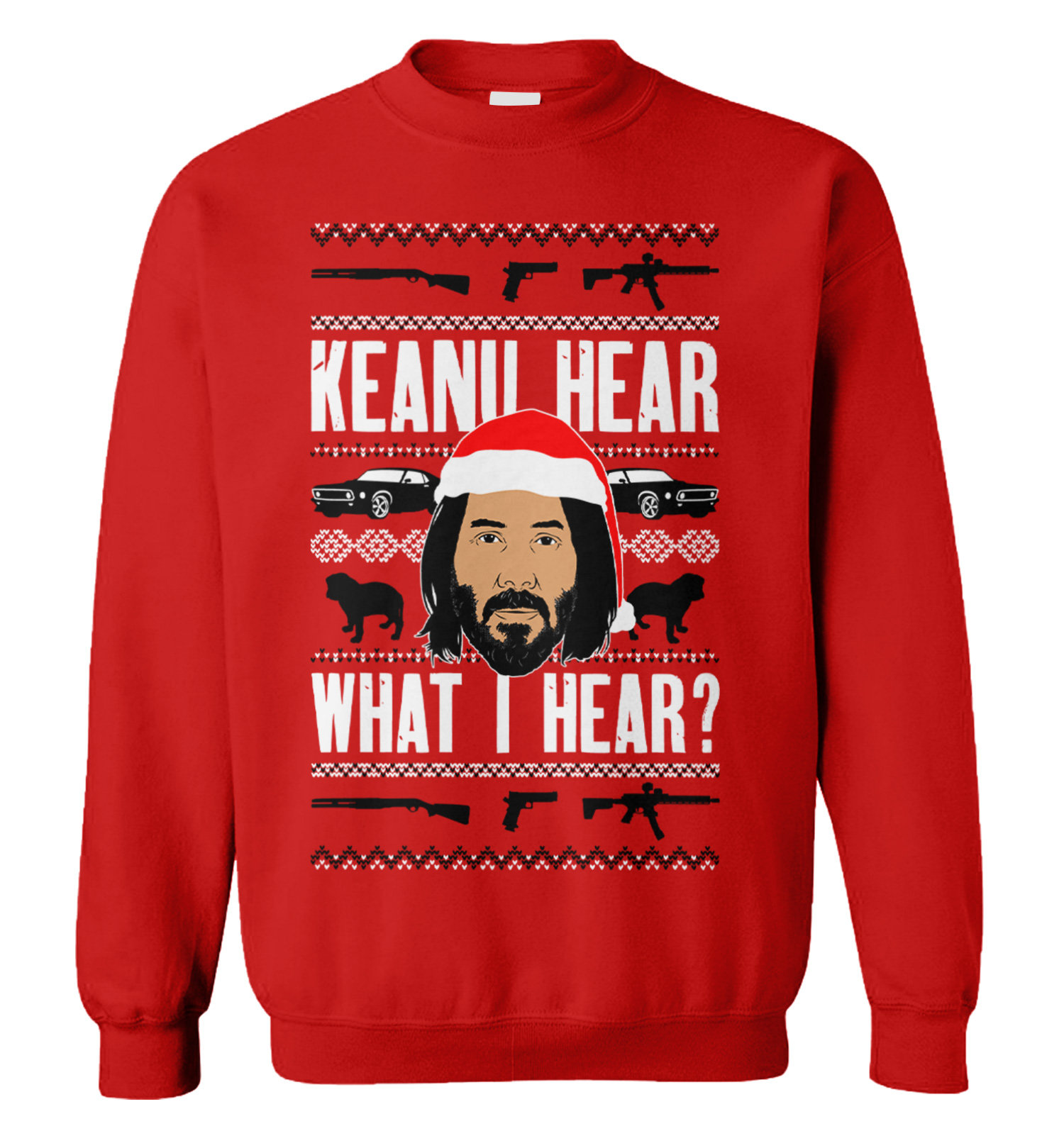 Keanu Hear What I Hear Christmas Sweater