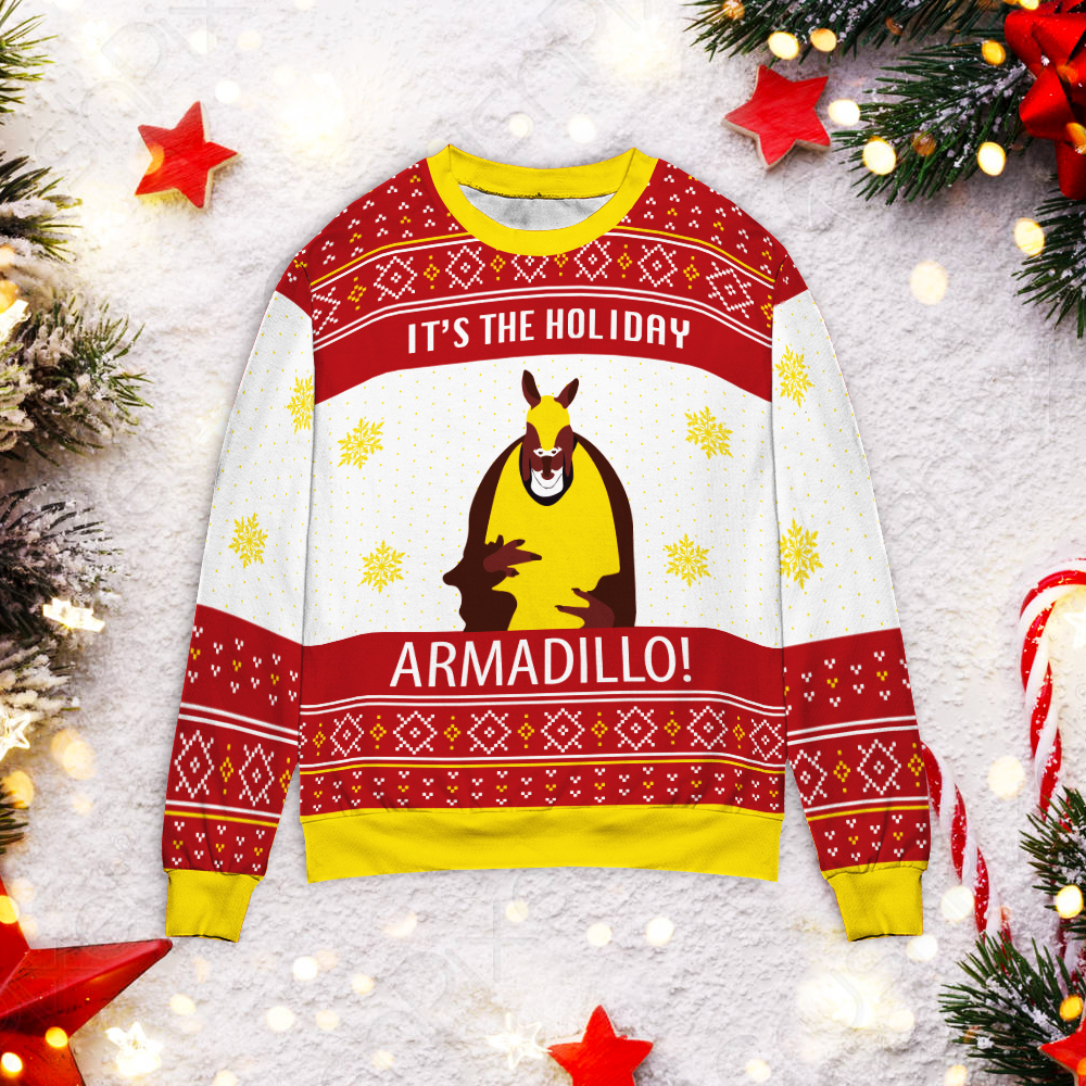 It’S The Holiday Armadillo Ross Christmas Ugly Sweater It’S The Holiday Armadillo Ross Christmas Ugly Sweater