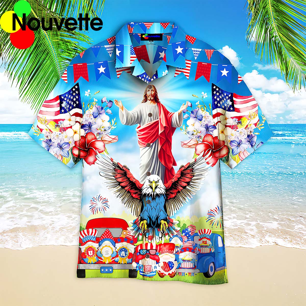 Independence Day 4Th Of July Jesus American Hawaiian Shirt