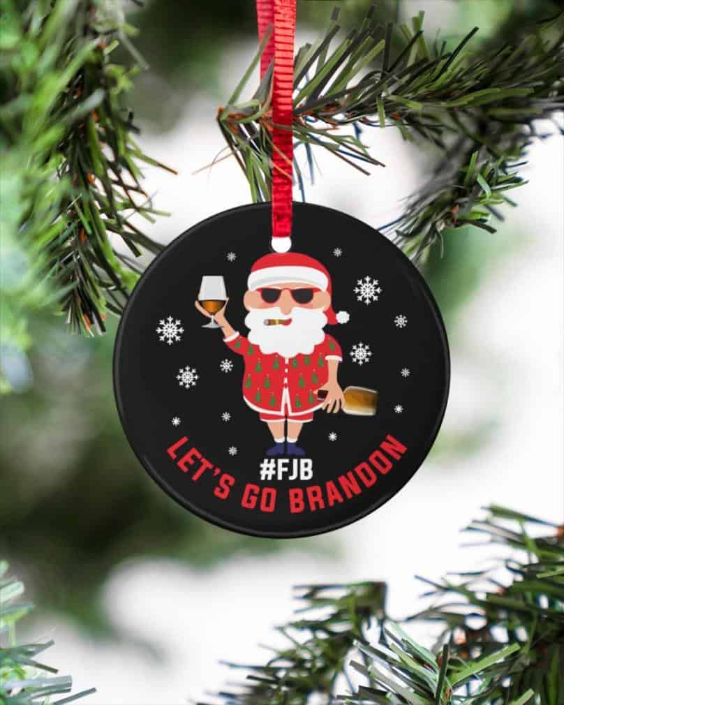 Santa Claus Let’S Go Brandon Fjb Ornament Santa Claus Let’S Go Brandon Fjb Ornament
