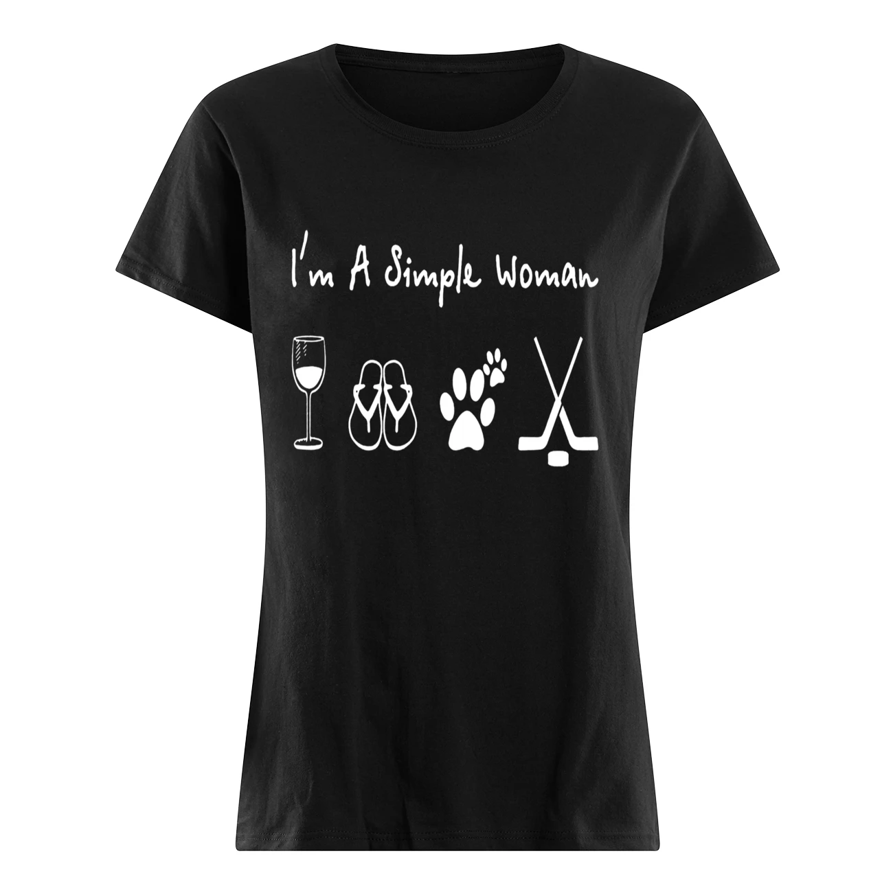 I’M A Simple Woman Wine Flop Dog And Hockey Shirt I’M A Simple Woman Wine Flop Dog And Hockey Shirt