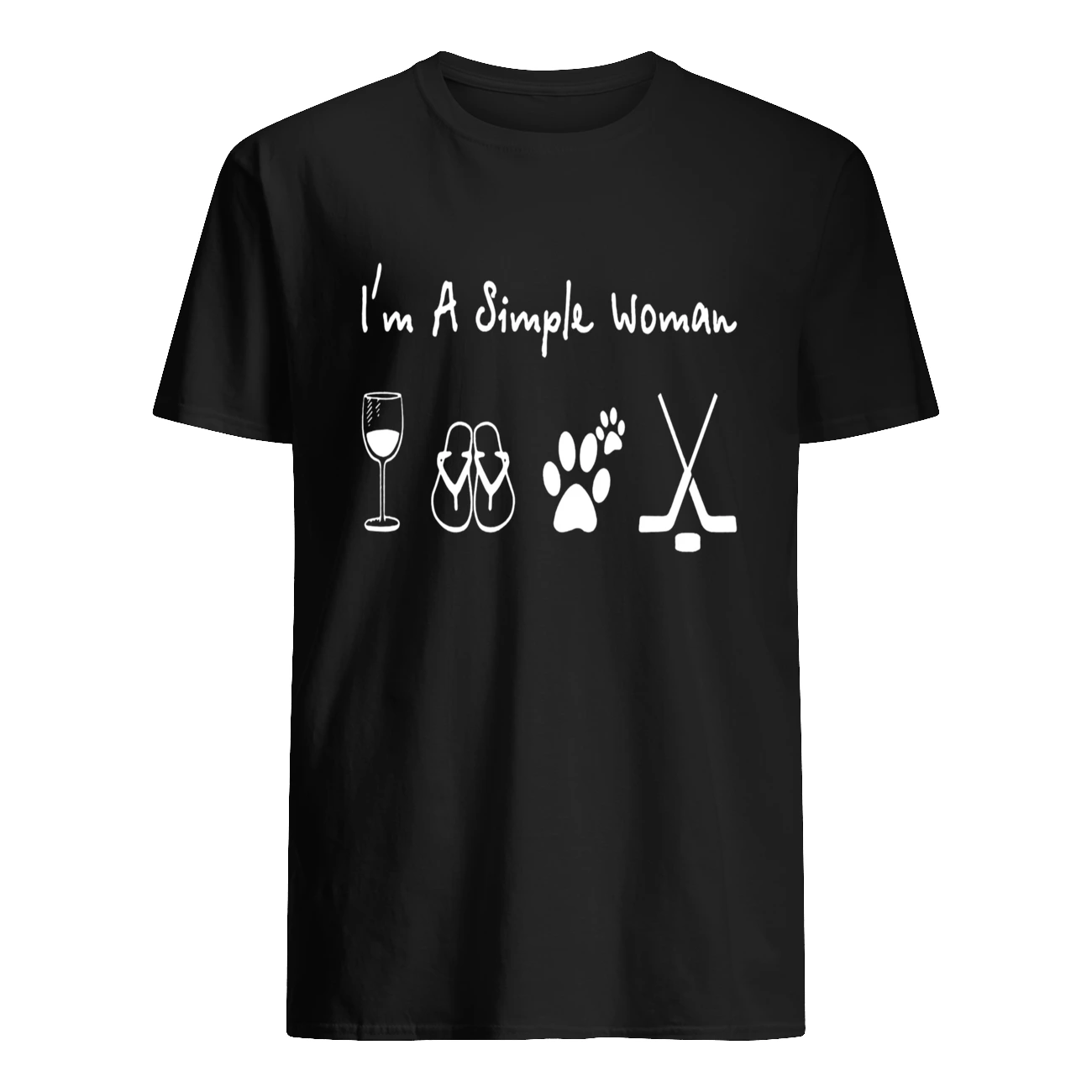 I’M A Simple Woman Wine Flop Dog And Hockey Shirt I’M A Simple Woman Wine Flop Dog And Hockey Shirt