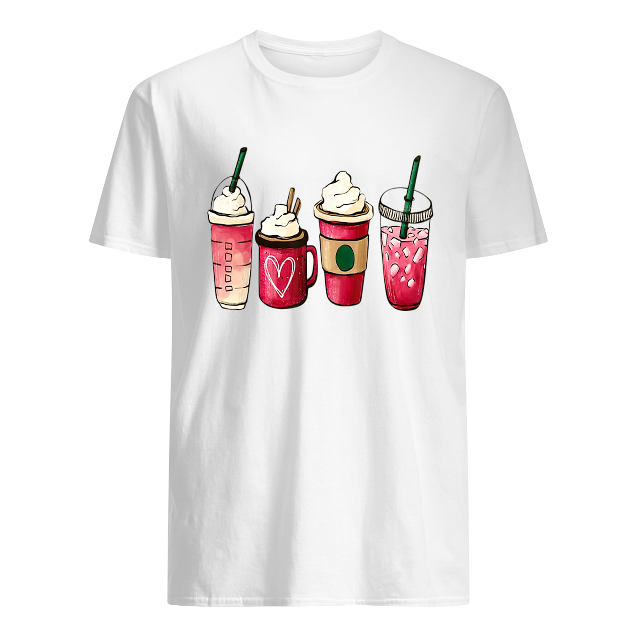 Valentine Coffee Lover Heart Latte Iced Coffee Shirt