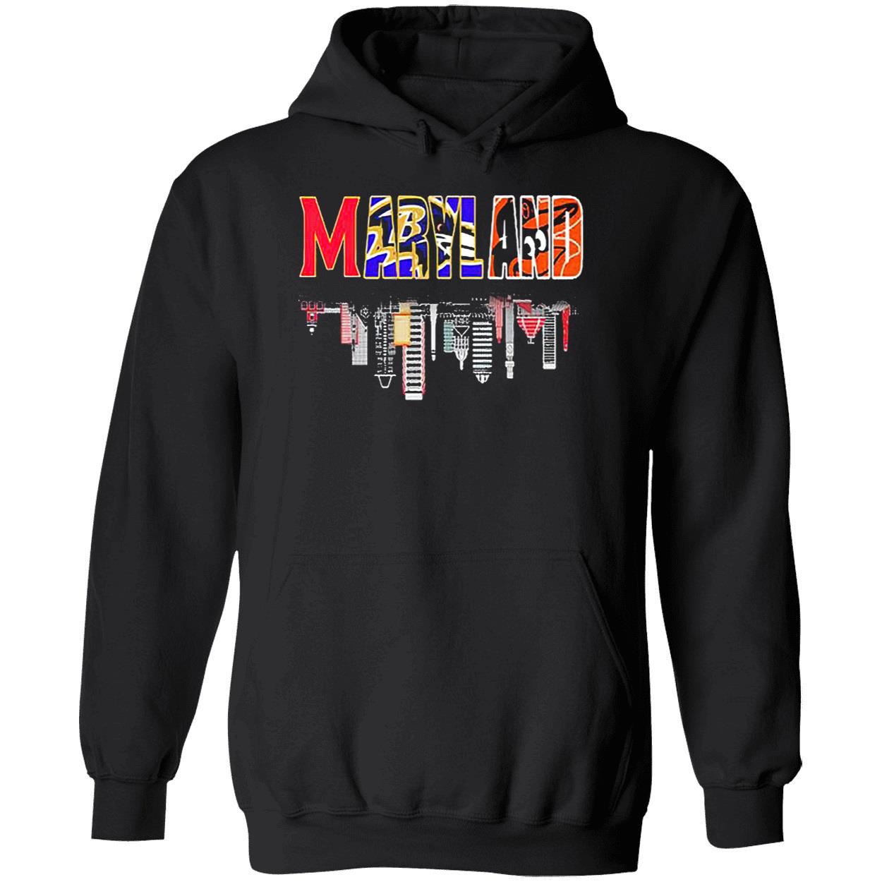 Maryland Orioles Ravens Commanders Skyline Shirt Maryland Orioles Ravens Commanders Skyline Shirt